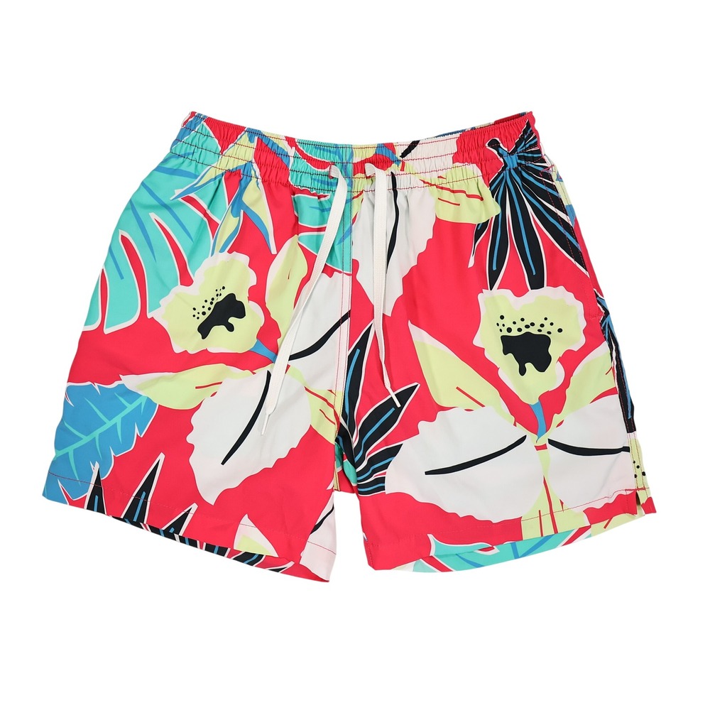 CHUBBIES Men's S Red Tropical Floral Print 5.5" Inseam Mesh Lined Swim Trunks